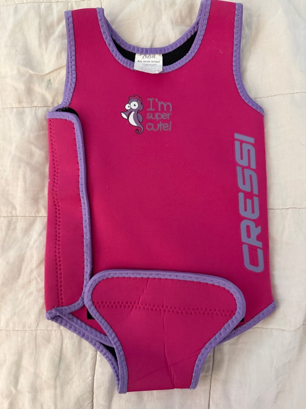 Cressi Kids' Pink & Purple Rashguard Swim Vest - Cute Seahorse Design